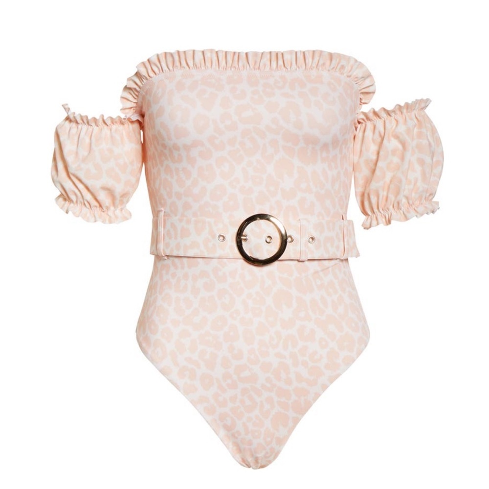 Something Navy Leopard Swimsuit, Pink Blush
